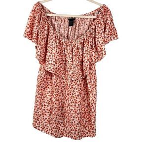 Torrid Floral Off The Shoulder Flutter Sleeve Blouse    1 14/16